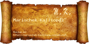 Marischek Kalliopé névjegykártya